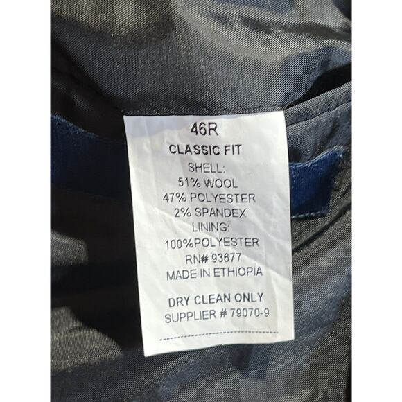 Stafford 46R Mens Basic Black Classic Blazer Sport Suit Jacket Separate - Picture 15 of 15